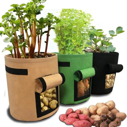 3 Size Felt Plant Strong Grow Vegetable Growing Bags